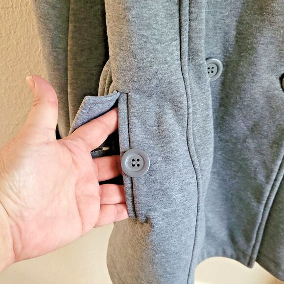 Double Breasted Peacoat Womens S Gray Belted Ambiance Apparel - Picture 8 of 16